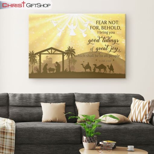 Good Tidings Of Great Joy Wall Art Canvas and Poster, Christian Christmas Decoration