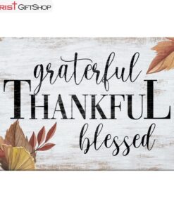 Grateful Thankful Blessed Fall Wall Art Canvas Print