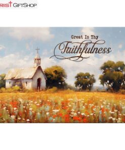 Great Is Thy Faithfulness, Old Chapel In A Field Wall Art (Canvas and Poster ) Print