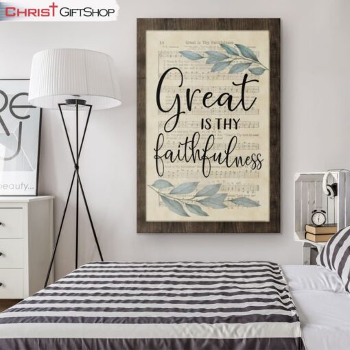 Great Is Thy Faithfulness Wall Art Canvas, Christian Hymns Wall Art