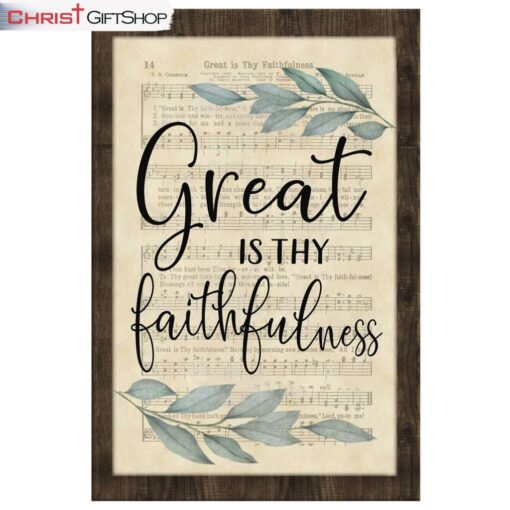 Great Is Thy Faithfulness Wall Art Canvas, Christian Hymns Wall Art