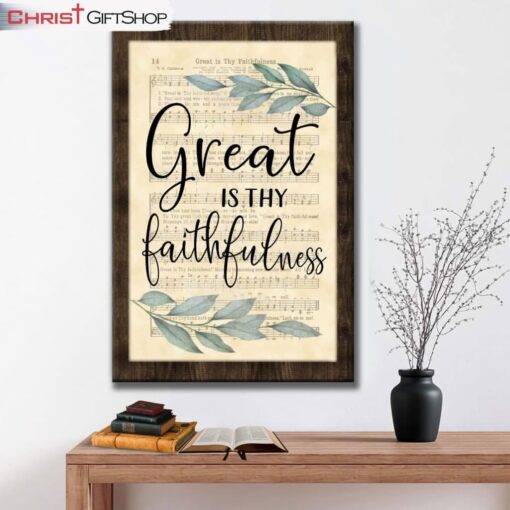 Great Is Thy Faithfulness Wall Art Canvas, Christian Hymns Wall Art