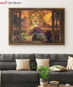 He Is Risen Canvas, Lion Of Judah Easter Canvas Wall Art