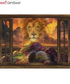 He Is Risen Canvas, Lion Of Judah Easter Canvas Wall Art