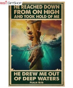 He Reached Down From On High Psalm 1816 Bible Verse Canvas Wall Art