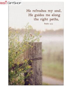 He Refreshes My Soul. He Guides Me Along The Right Paths Canvas Wall Art