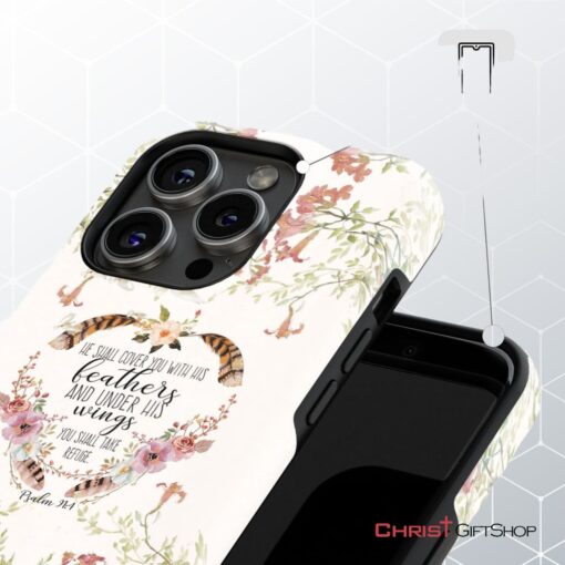 He Shall Cover You With His Feathers Psalm 914 Phone Case