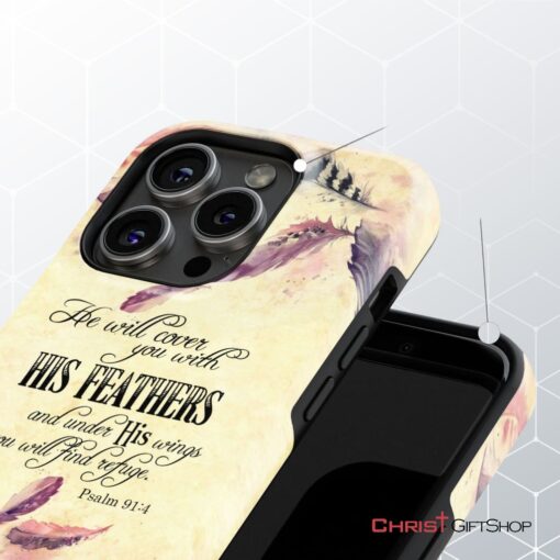 He Will Cover You With His Feathers Phone Case, Psalm 914 Phone Case