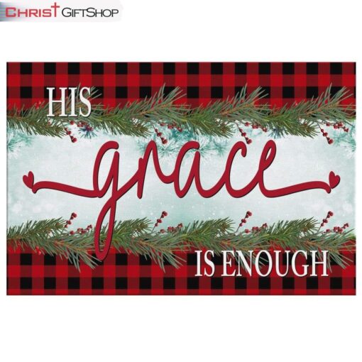 His Grace Is Enough Christmas Wall Art Canvas Print, Christian Christmas Gifts