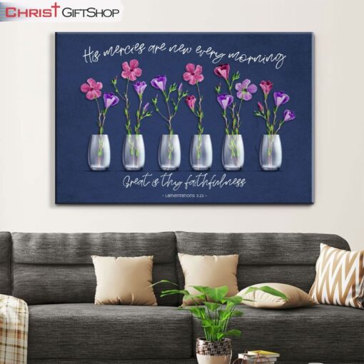 His Mercies Are New Every Morning Lamentations 323 Canvas Wall Art