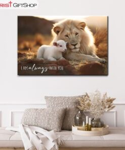 I Am Always With You, Lion And Lamb, Christian Wall Art Canvas