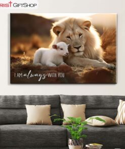 I Am Always With You, Lion And Lamb, Christian Wall Art Canvas