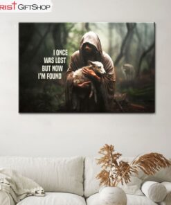 I Once Was Lost But Now I'm Found, Jesus And Lost Sheep Wall Art (Canvas and Poster )