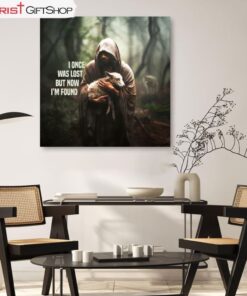 I Once Was Lost But Now I'm Found, Jesus, Wolf And Lamb Wall Art (Canvas and Poster )