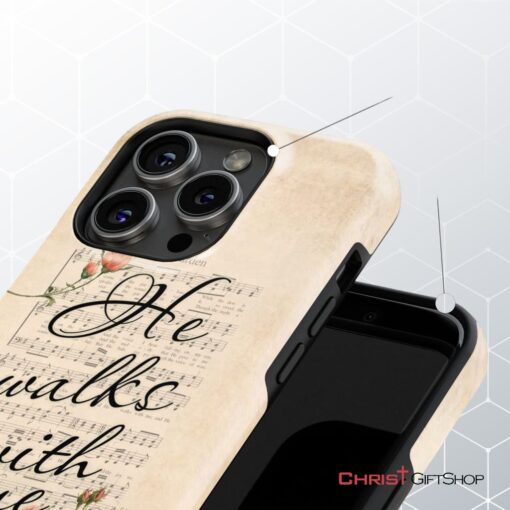 In The Garden Hymn, He Walks With Me Christian Phone Case