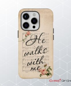 In The Garden Hymn, He Walks With Me Christian Phone Case