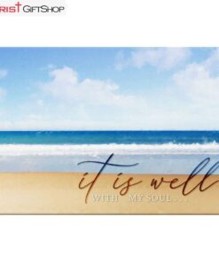 It Is Well With My Soul, Beach Coastal, Christian Wall Art Canvas Print