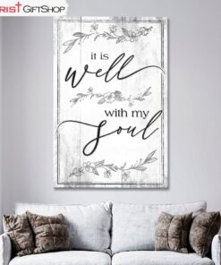 It Is Well With My Soul Canvas Print, Christian Hymn Lyrics Wall Art Canvas