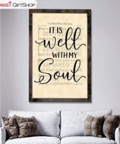 It Is Well With My Soul, Hymn Sheet Music Christian Wall Art Canvas and Poster