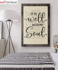 It Is Well With My Soul, Hymn Sheet Music Christian Wall Art Canvas and Poster