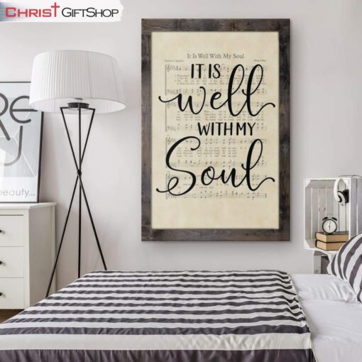 It Is Well With My Soul, Hymn Sheet Music Christian Wall Art Canvas and Poster