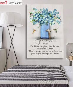 Jeremiah 2911 For I Know The Plans I Have For You, Hummingbird Flowers Wall Art Canvas