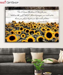 Jeremiah 2911 For I Know The Plans I Have For You Sunflower Wall Art Canvas