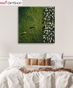 Jesus Chases The Lost Sheep Wall Art Canvas and Poster