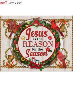 Jesus Is The Reason For The Season Wall Art Canvas, Christian Christmas Wall Decor