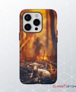 Jesus Rescues Lamb In The Fire Phone Case