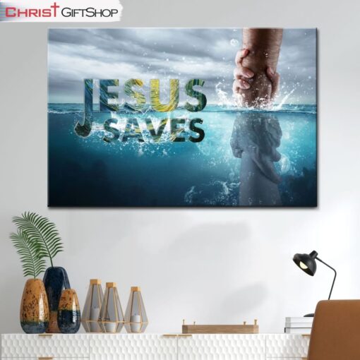 Jesus Saves Canvas Wall Art Jesus Reaching Out His Hand Canvas Print