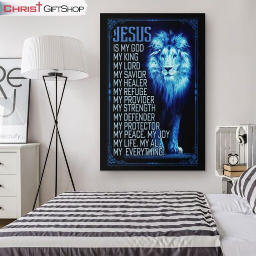 Jesus The Lion Of Judah Is My God Canvas Wall Art