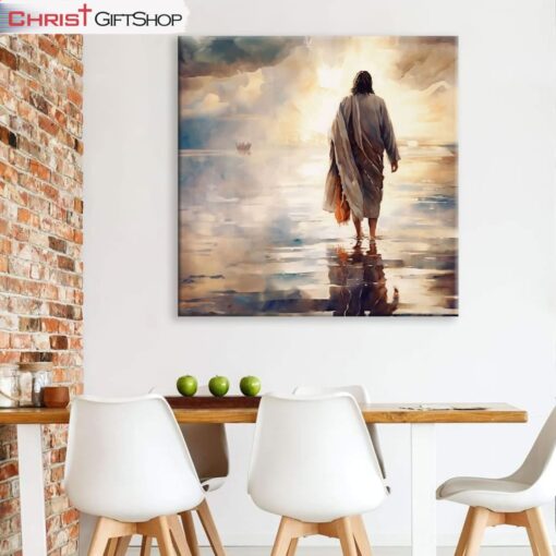 Jesus Walking On Water Christian Wall Art Canvas