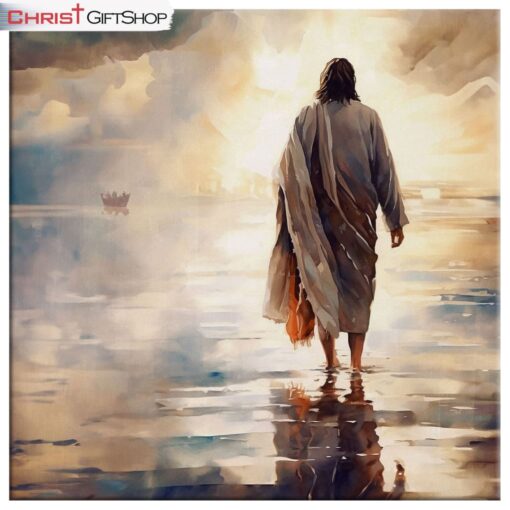 Jesus Walking On Water Christian Wall Art Canvas