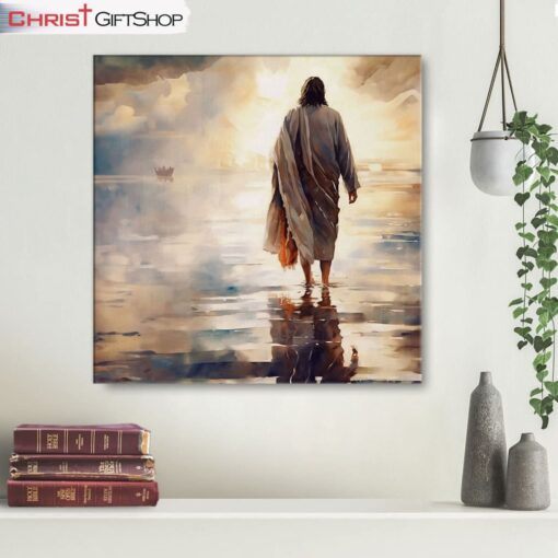 Jesus Walking On Water Christian Wall Art Canvas