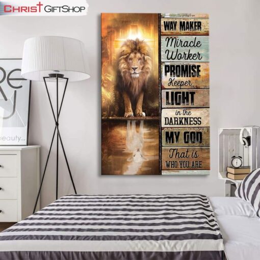 Jesus Way Maker Lion Of Judah Canvas Wall Art