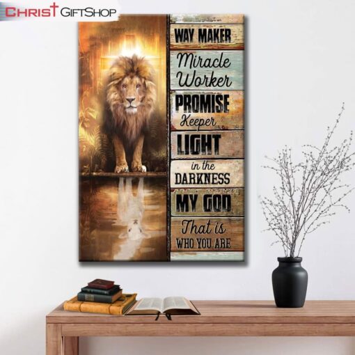 Jesus Way Maker Lion Of Judah Canvas Wall Art