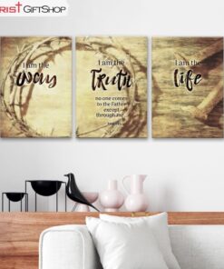 John 146 I Am The Way And The Truth And The Life 3 Panel Wall Art Canvas