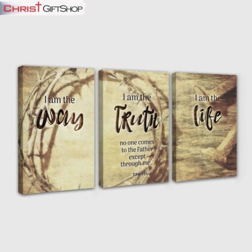 John 146 I Am The Way And The Truth And The Life 3 Panel Wall Art Canvas