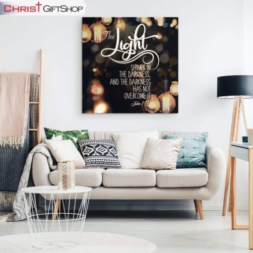 John 15 The Light Shines In The Darkness Christian Canvas Wall Art