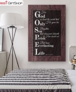 John 316 Kjv For God So Loved The World Scripture Canvas Wall Art