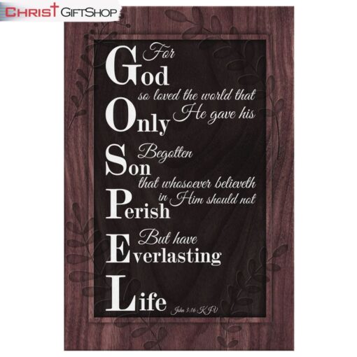 John 316 Kjv For God So Loved The World Scripture Canvas Wall Art