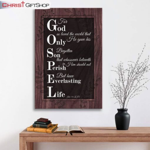 John 316 Kjv For God So Loved The World Scripture Canvas Wall Art