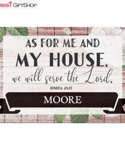 Joshua 2415 As For Me And My House Personalized Family Name Wall Art Canvas