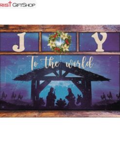 Joy To The World Jesus Born Christmas Wall Art Canvas