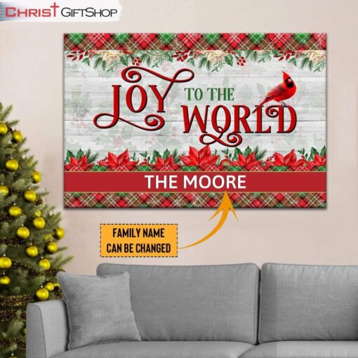 Joy To The World Personalized Custom Christmas Wall Art Canvas and Poster