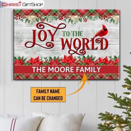 Joy To The World Personalized Custom Christmas Wall Art Canvas and Poster