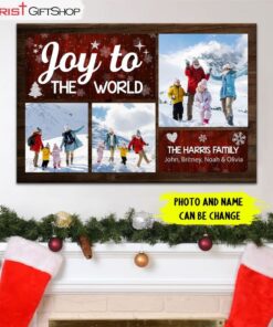 Joy To The World Personalized Wall Art Canvas