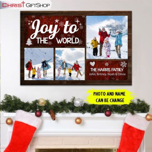 Joy To The World Personalized Wall Art Canvas