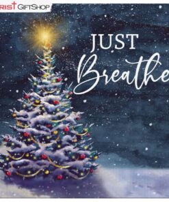 Just Breathe, Christmas Tree, Christian Christmas Wall Art Canvas and Poster